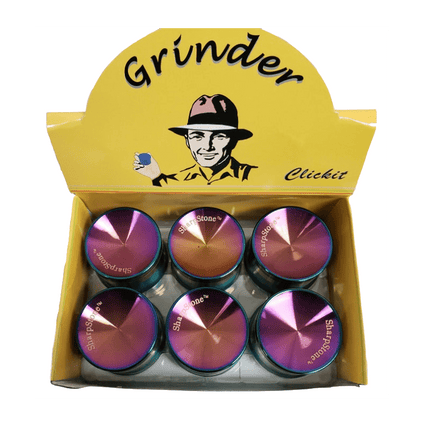 MG017B-CLICKIT SHARPSTONE TOBACCO GRINDER - 6/BOX