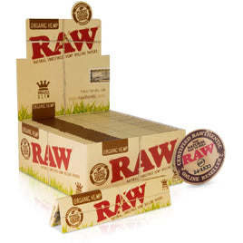 RAW King Size Slim Organic Rolling Papers | 50 Packs of 32
