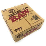 Raw Rolling Papers Perforated Wide Cotton Filter Tips 10 Pack = 500 Tips, 50 Count (Pack of 10)