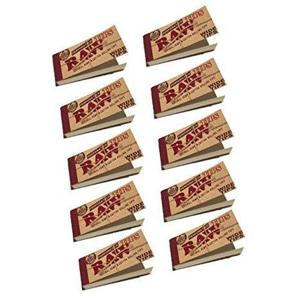 Raw Rolling Papers Perforated Wide Cotton Filter Tips 10 Pack = 500 Tips, 50 Count (Pack of 10)
