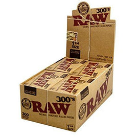 RAW 300 Classic 1.25 1 1/4 Size Rolling Papers, 300 Count