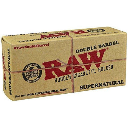 Raw Double Barrel Wooden Cig Holder for Supernatural Cones